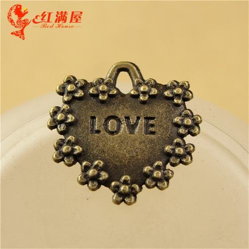a2040古青13克复古爱心字牌love手工diy饰品批发60个包 字牌 详细介绍